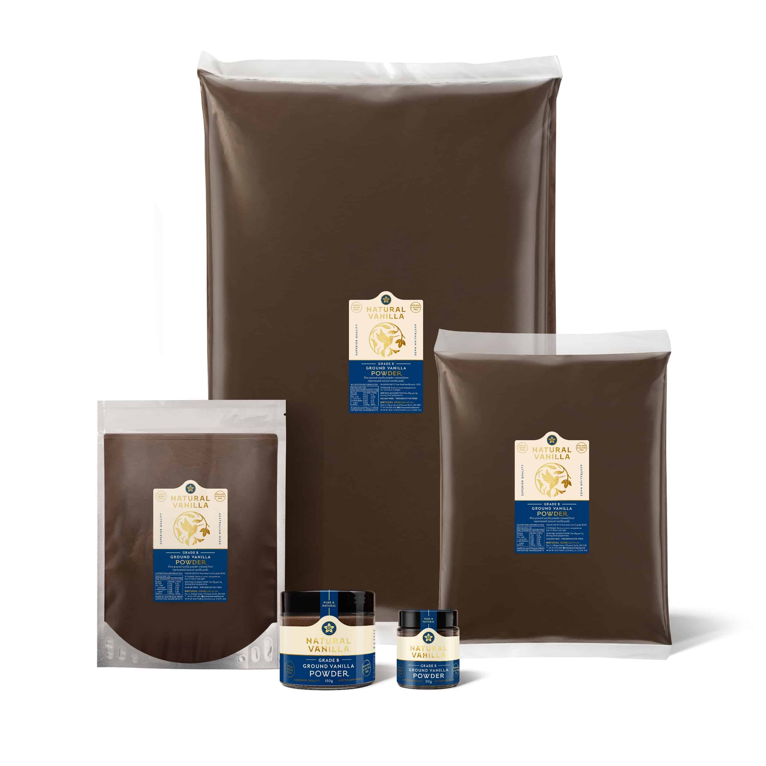 Natural Vanilla - Ground Vanilla Bean Powder Grade B Range